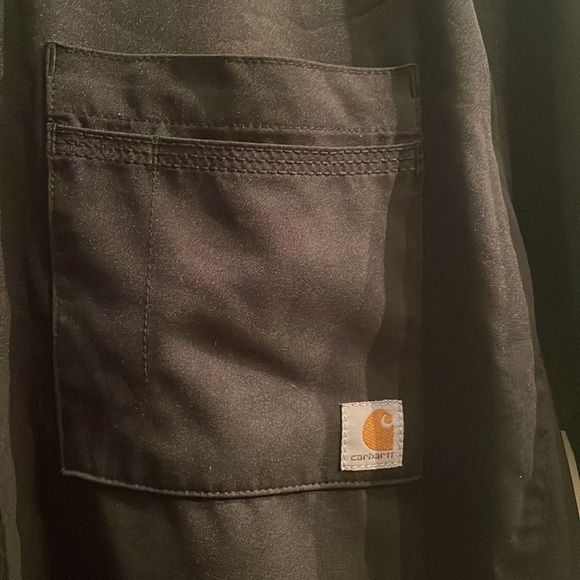 Black Carhartt Scrub Top. Single Pocket, Size Medium - Picture 2 of 4